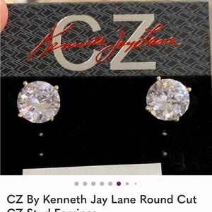CZ By Kenneth Jay Lane Round Cut CZ Stud Earrings